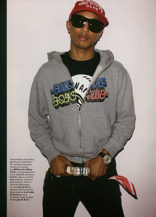 Pharrell Williams featured in Russian Vogue