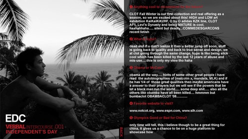 CLOT Independent's Day T-shirt & Interviews