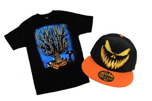 Flying Coffin Halloween Tee & Cap 