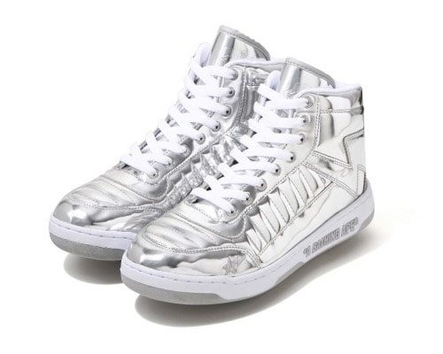 A Bathing Ape Metallic Gold & Silver Bapesta 88