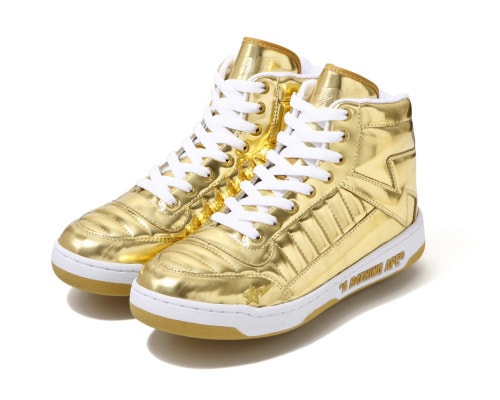 A Bathing Ape Metallic Gold & Silver Bapesta 88