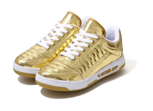 A Bathing Ape Metallic Gold & Silver Bapesta 88