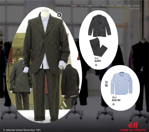 Comme des Garcons x H&M Website