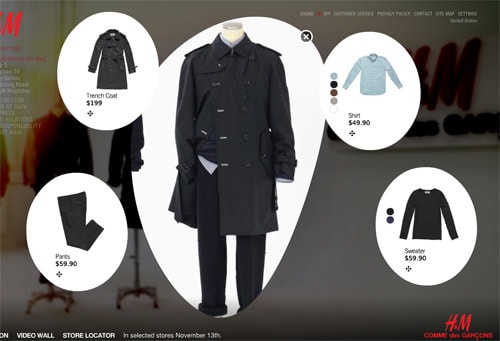 Comme des Garcons x H&M Website