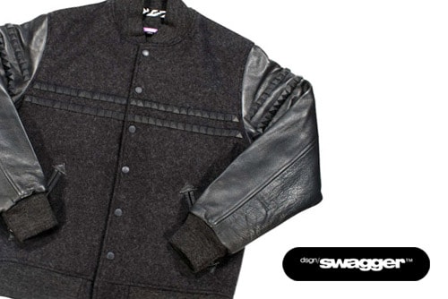 swagger Studded Wool Stadium Jacket