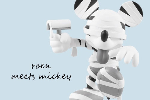 ROEN x Mummy Mickey Black & White Version