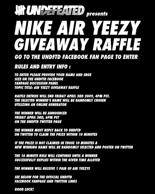 UNDFTD presents Nike Air Yeezy Giveaway Raffle