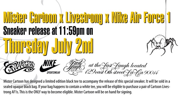 Mr. Cartoon x LIVESTRONG x Nike Air Force 1 Release Event