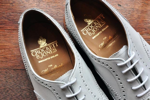 Crockett & Jones for Mr. Start "Suffolk" White Suede Brogue