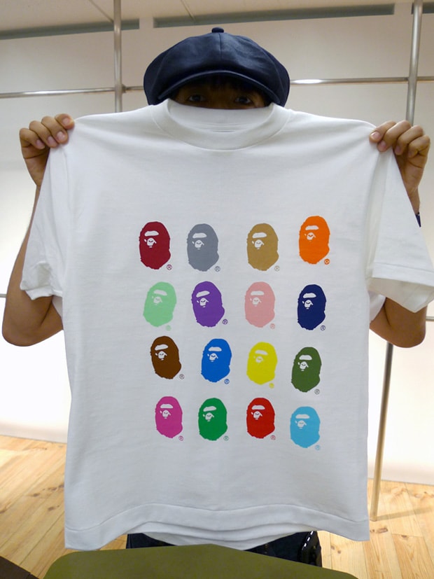 A Bathing Ape 17th Anniversary NIGO BAPE HAND PRINT TEE