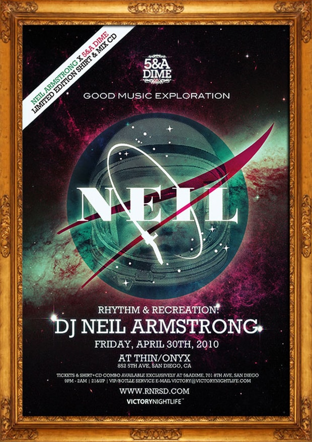 DJ Neil Armstrong x 5&A Dime T-shirt