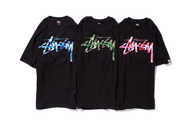 XXX Stussy x A BATHING APE Stock Camo T-shirt