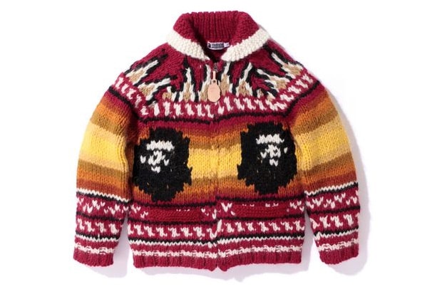 A BATHING APE COWICHAN KNIT JACKET 