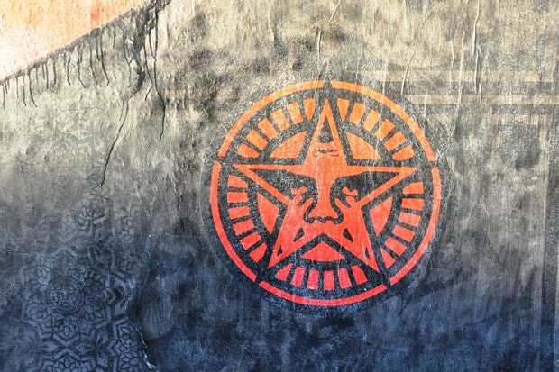 SABER x Shepard Fairey Flags Mural Los Angeles