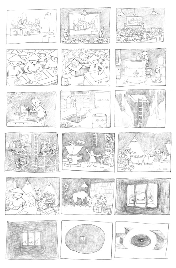 Banksy x The Simpsons Storyboard Art
