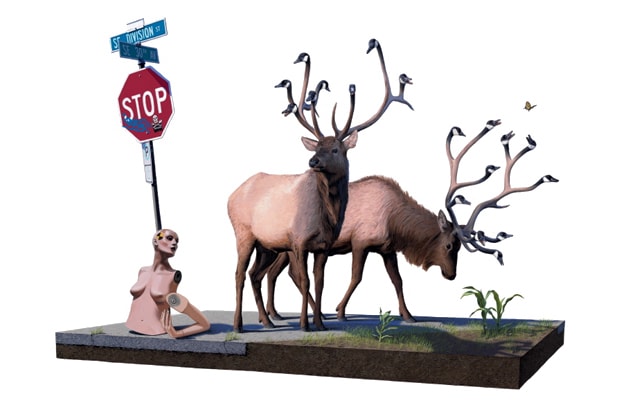 Josh Keyes "Magician's Garden" Exhibition @ Fecal Face Dot Gallery