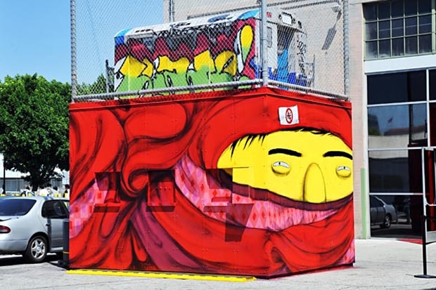 Os Gemeos & Co. Mini Subway Car at MOCA "Art in the Streets" 