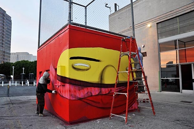 Os Gemeos & Co. Mini Subway Car at MOCA "Art in the Streets" 