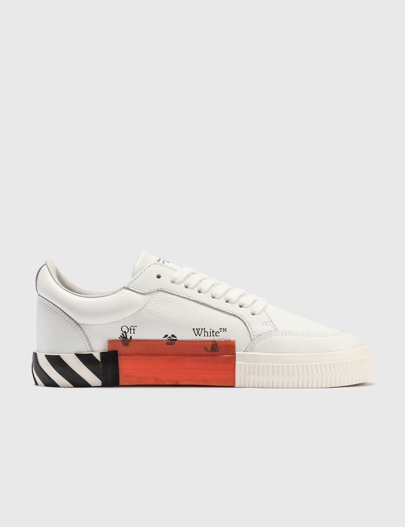 off white vulcan low leather trainers