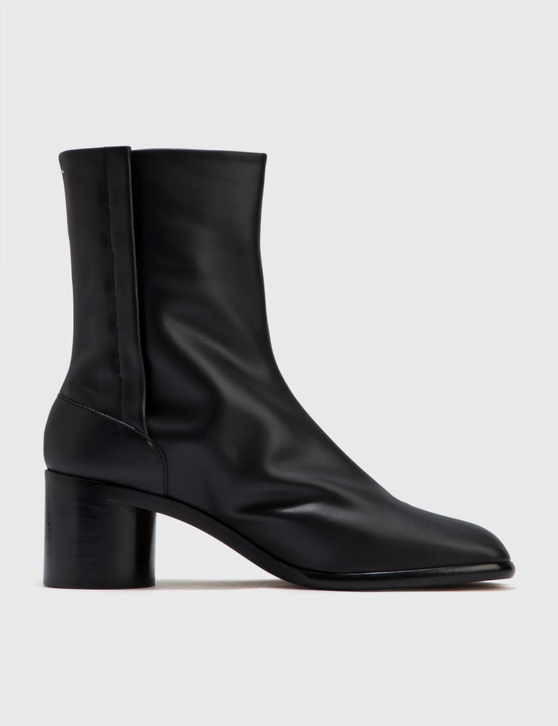 painted calfskin tabi boots