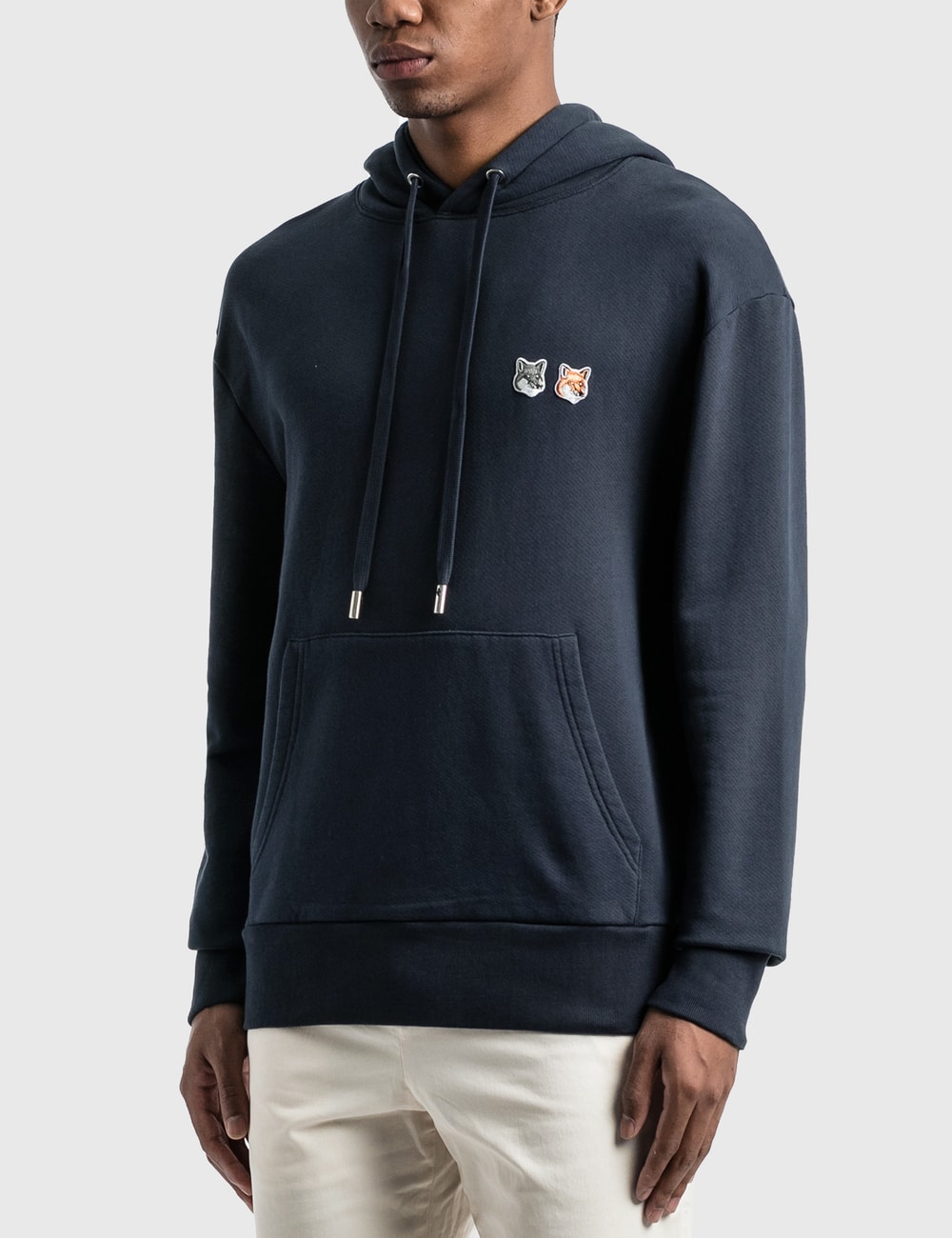 maison kitsune double fox head hoodie