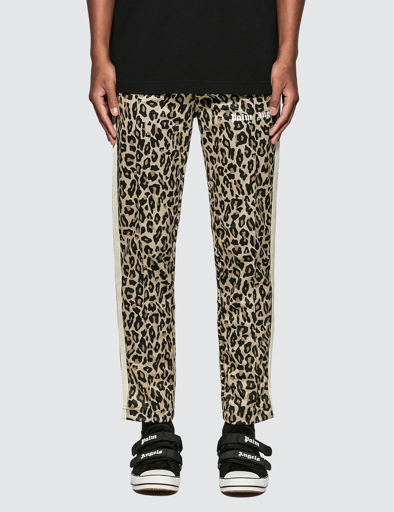 leopard track pants