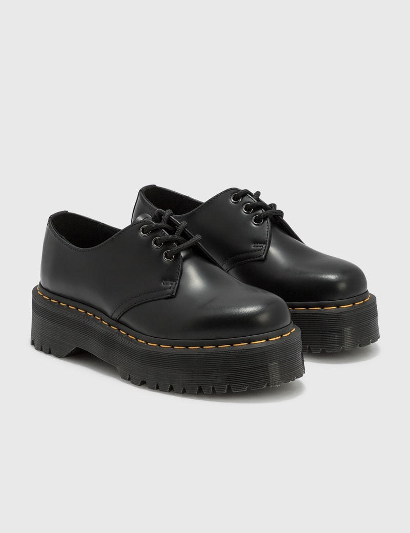 doc martens women's 1461 quad platform leather shoes