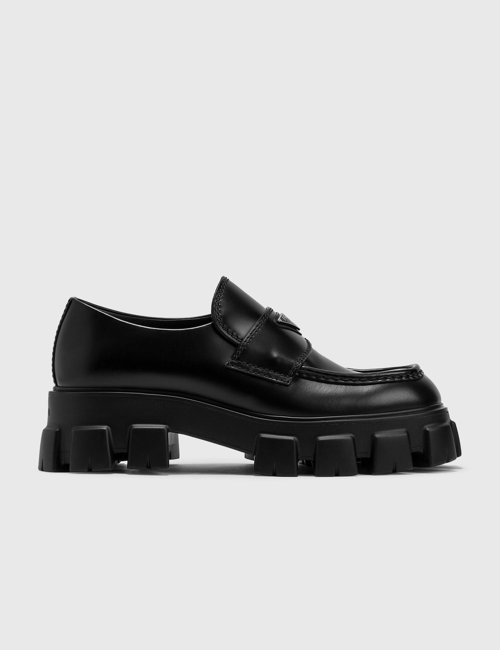 monolith brushed leather pointed loafers