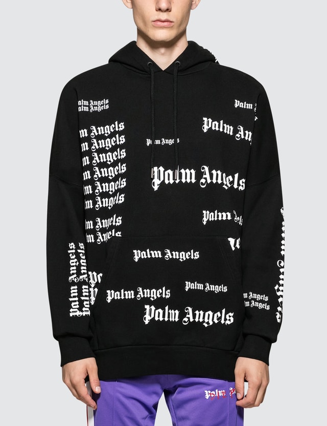 Palm angels all over logo hoodie Clearance