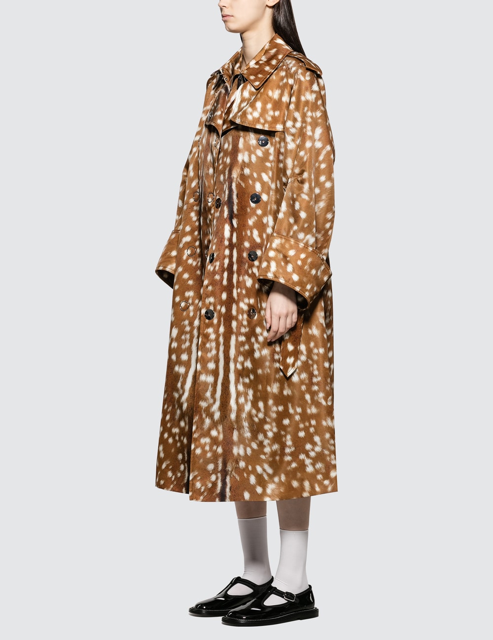 Burberry Deer Print Trench 2 Burberry Exaggerated Cuff Deer Print Trench Coat HBX