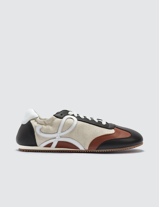 loewe black & brown ballet runner sneakers