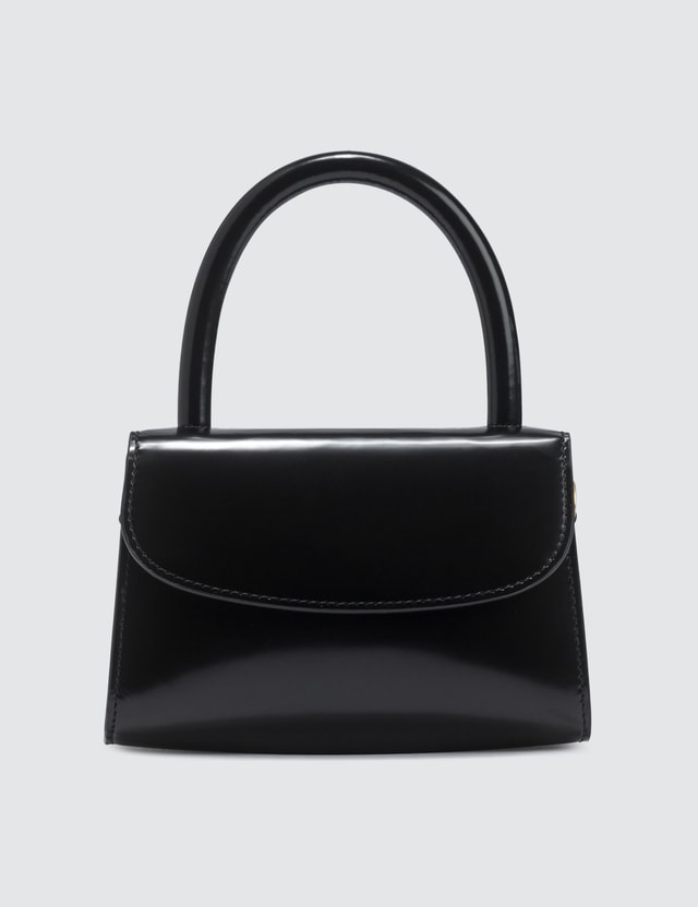 BY FAR - Mini Black Semi Patent Leather Bag | HBX
