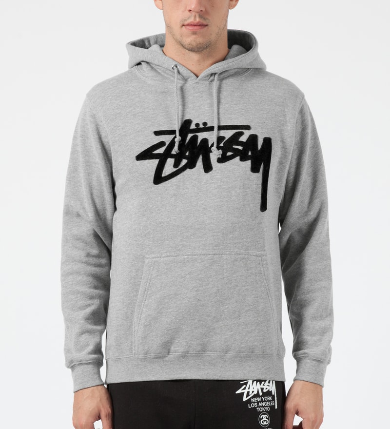 dark grey stussy hoodie