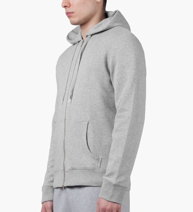 Download SUNSPEL - Grey Melange Zip Front Hoodie | HBX