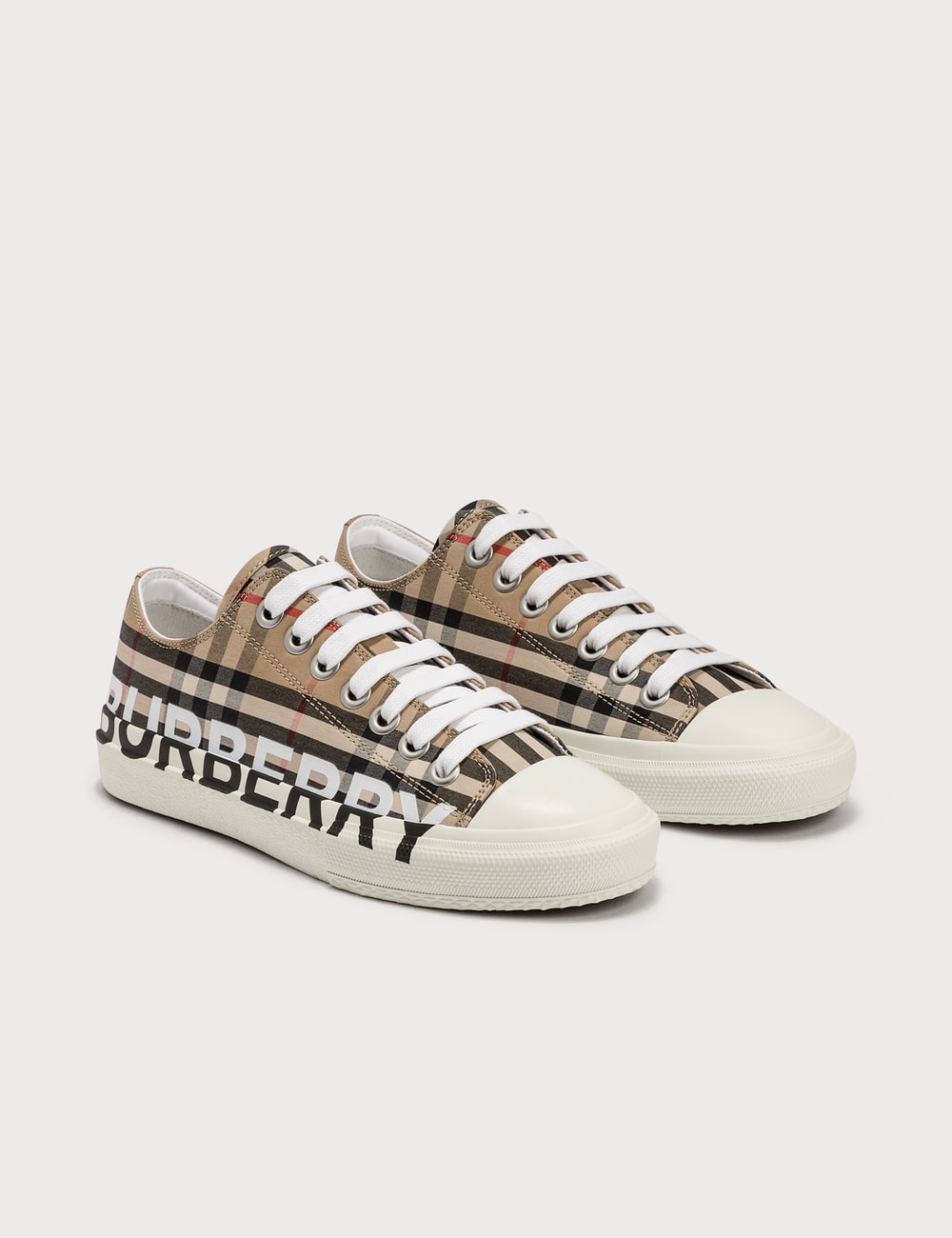 Logo Print Vintage Check Cotton Sneakers Logo Print Vintage Check Cotton Sneakers