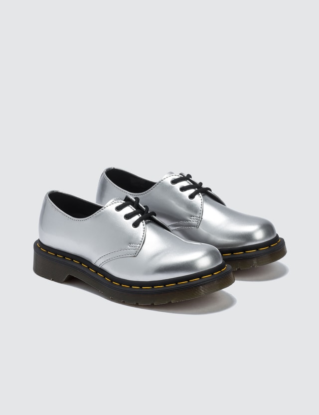 Dr. Martens 1461 Vegan Silver Chrome Paint Metallic HBX