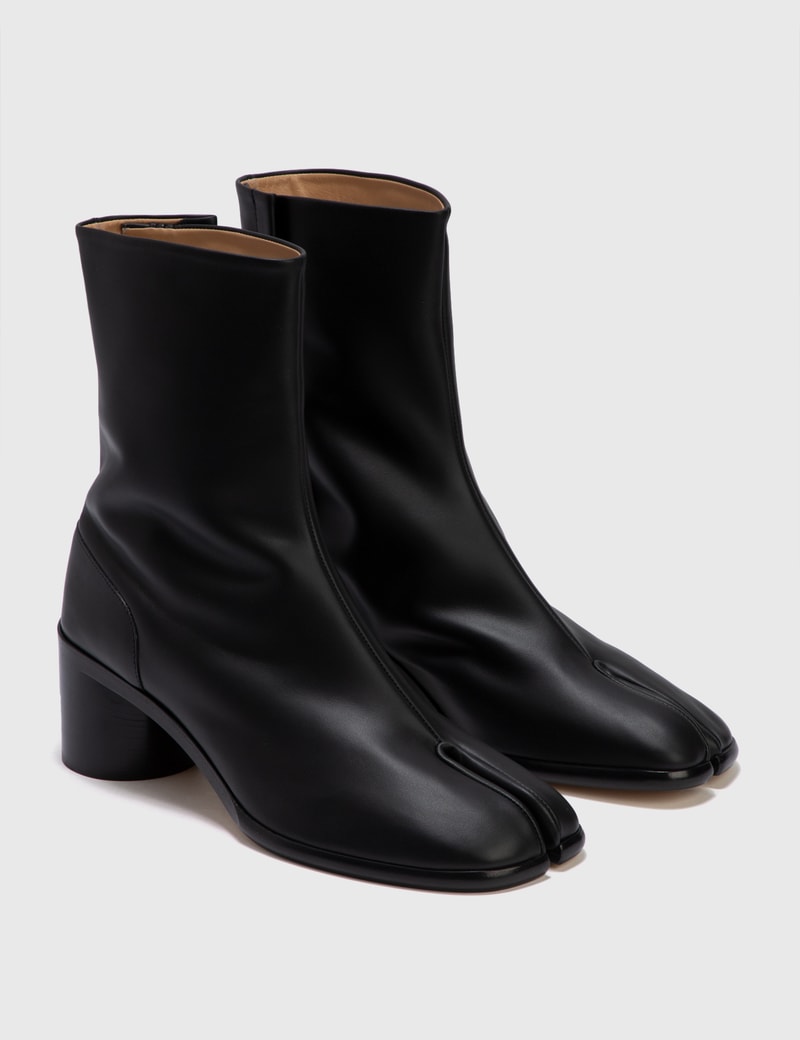 painted calfskin tabi boots