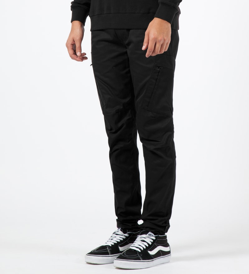 black fitted cargo pants