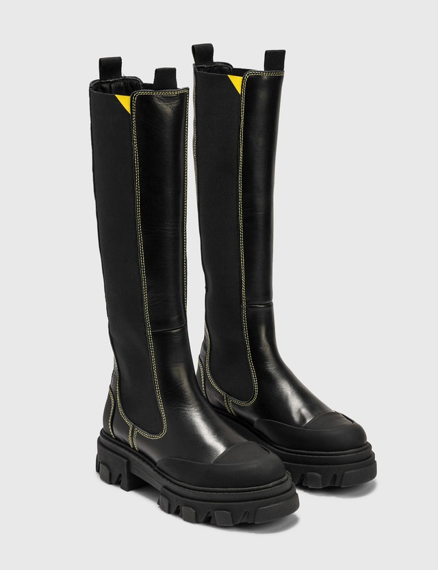 calf leather high chelsea boot ganni