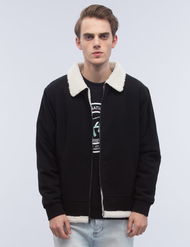 stussy wool stripe work jacket