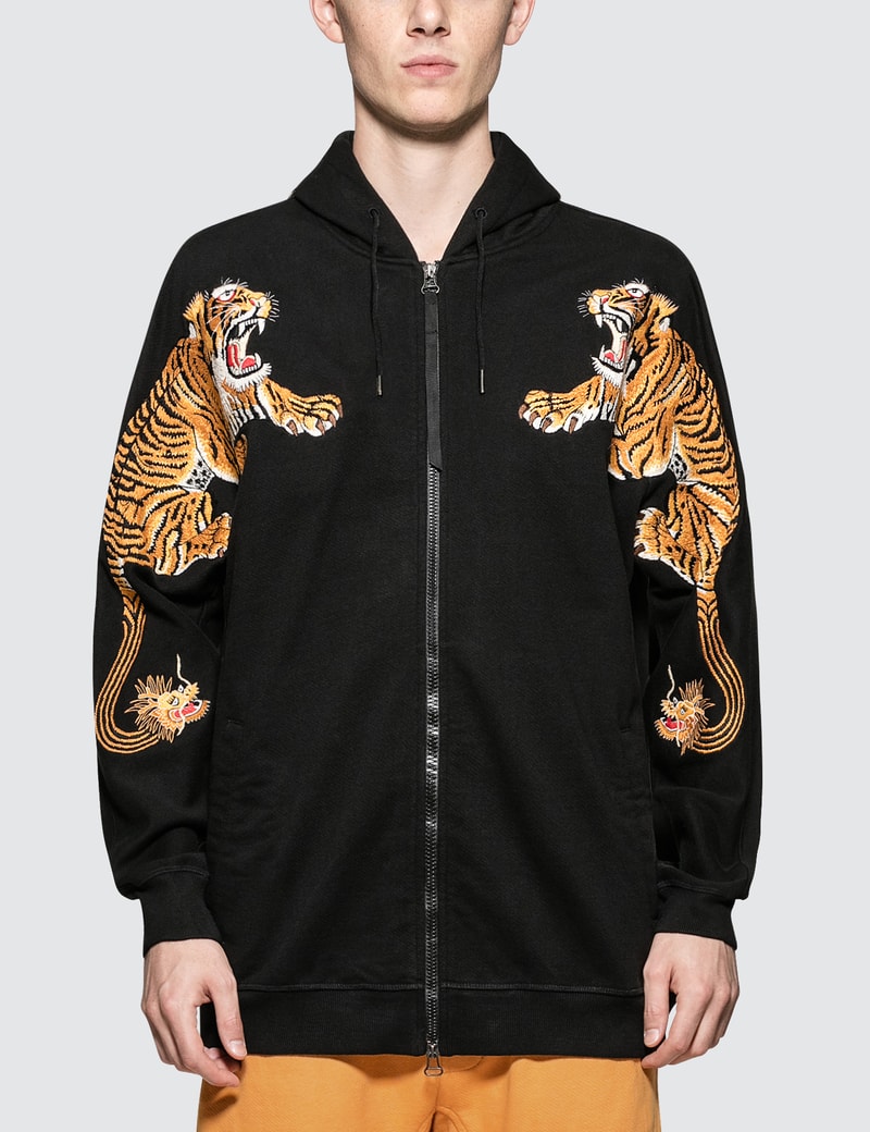Black hoodie with tiger Clearance