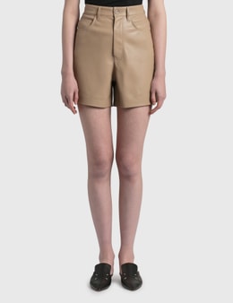 nanushka leana vegan shorts leather