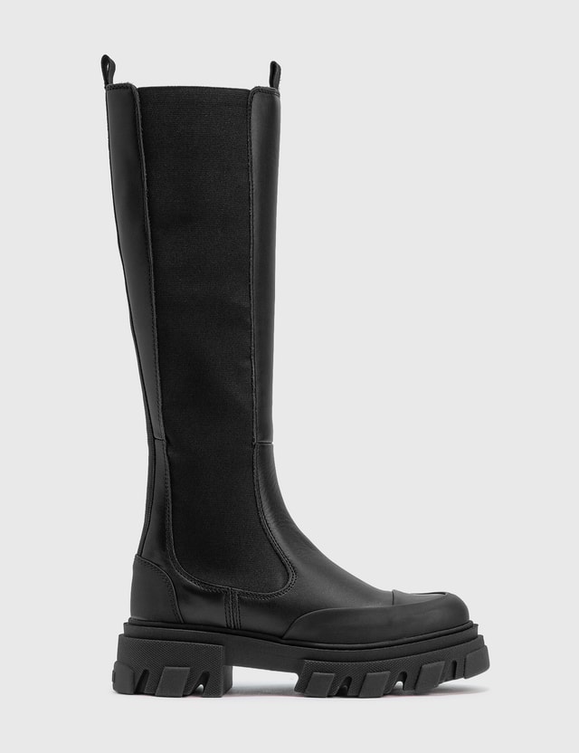 calf leather high chelsea boot ganni