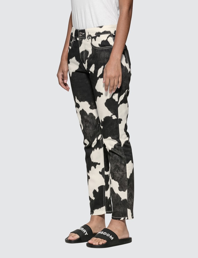 jeans with cow print