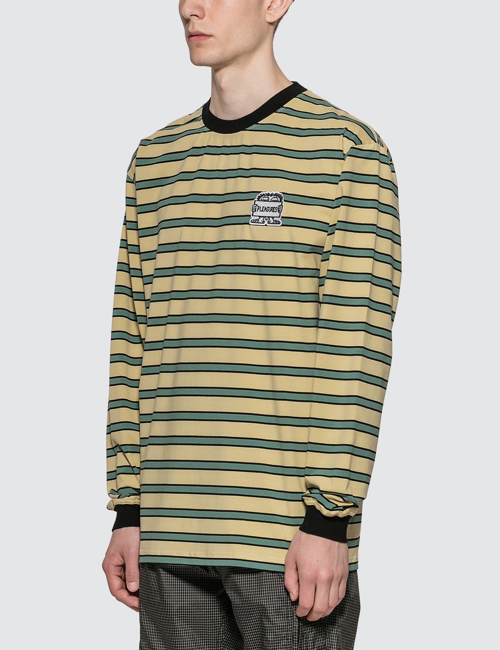 pleasures chainsmoker striped shirt