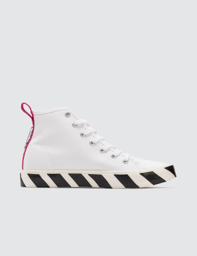 off white mid top vulcanized sneaker