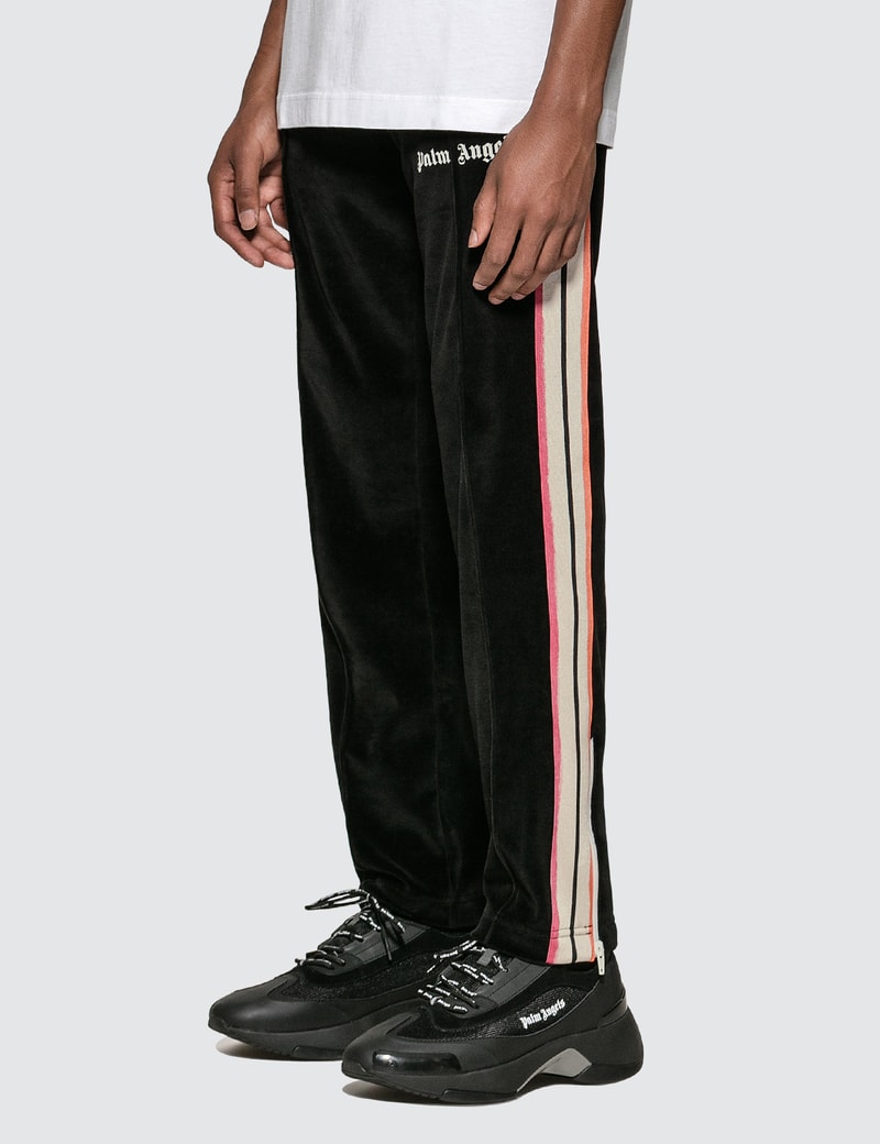 palm angels blue chenille track pants