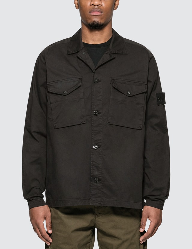 stone island ghost piece satin overshirt