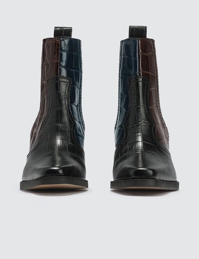 ganni western suede ankle boots