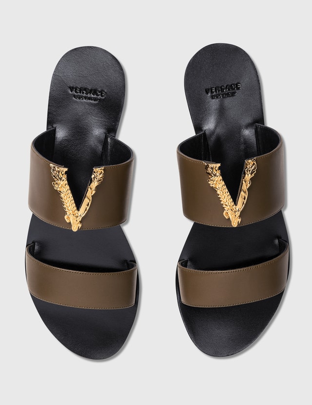 versace virtus flat mules